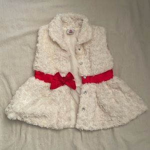 Real Love cream color, sleeveless dress, (?) Really cute 6X. Button down